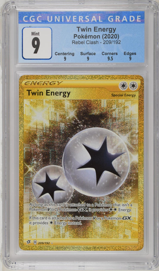 Twin Energy 209/192 - Rebel Clash - Secret Rare - CGC 9